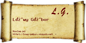 Lőwy Gábor névjegykártya